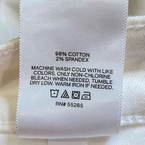 Express White Denim Jeans Bootcut High Rise Womens Size 8R w Pockets - Picture 8 of 8